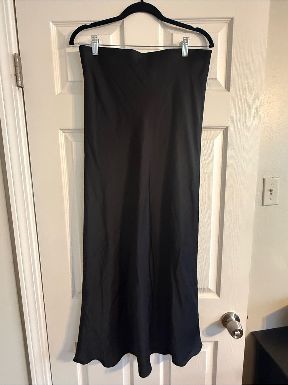 Z Supply Black Satin Maxi Skirt